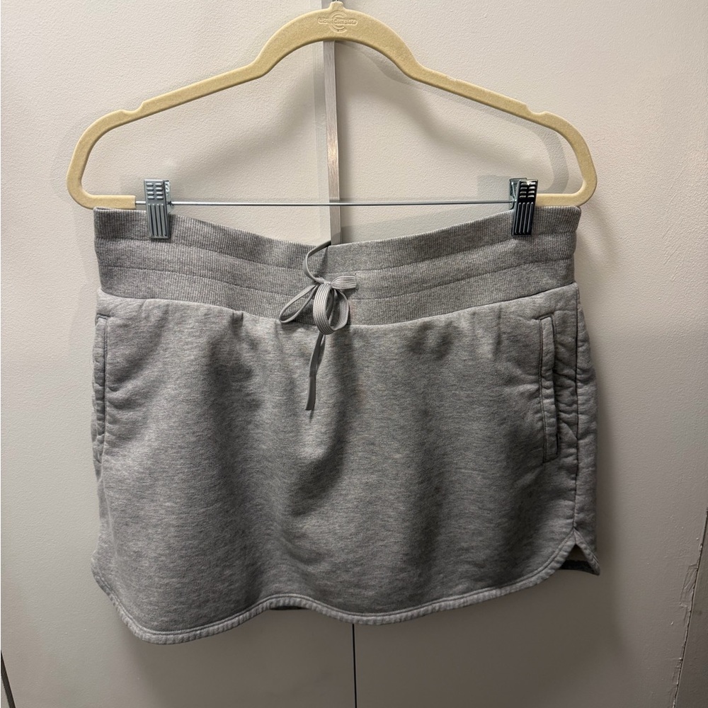 Gray Mini Skort with Drawstring